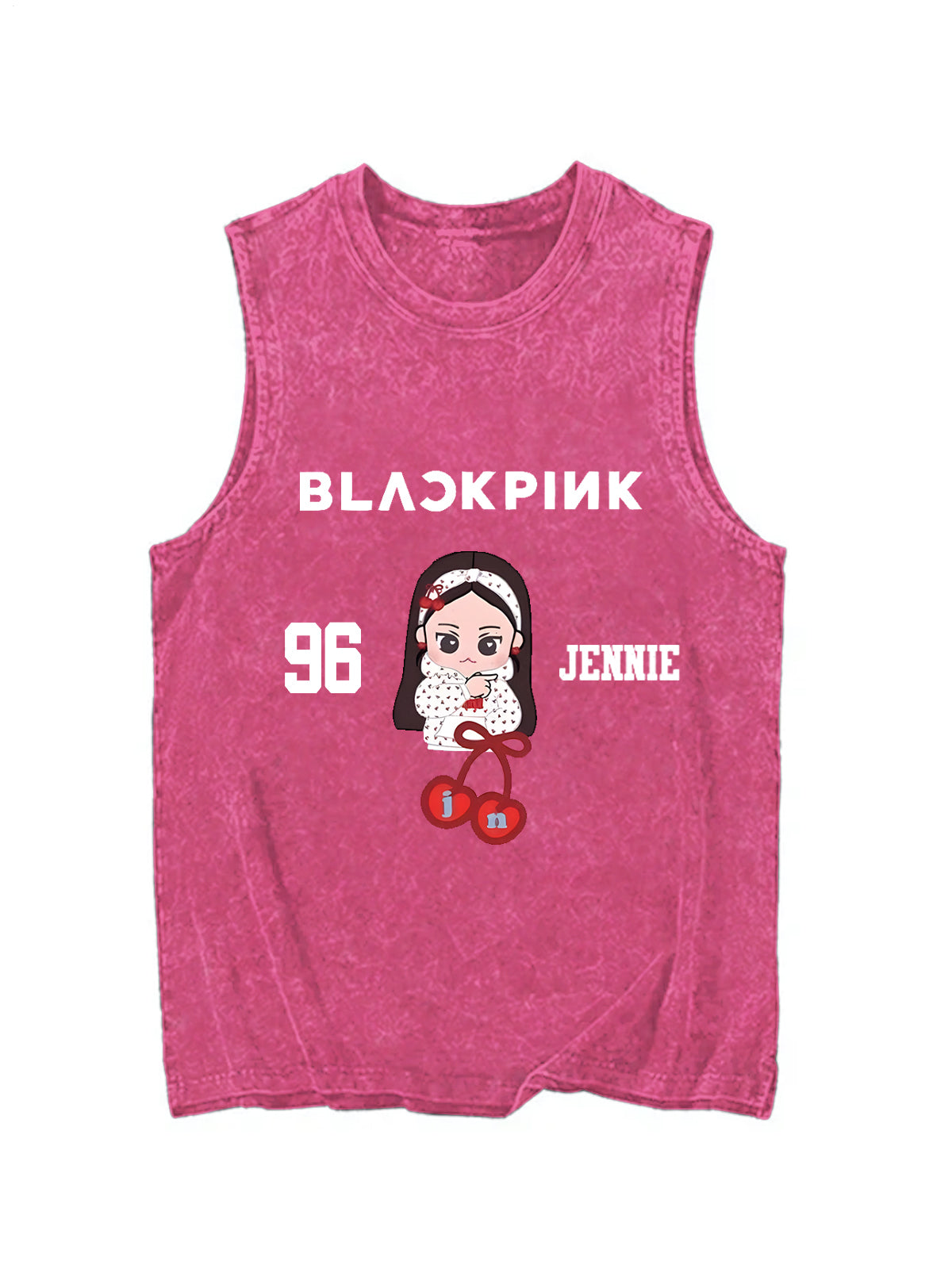 빈티지 블랙핑크 멤버 프린트 빈티지 탱크탑