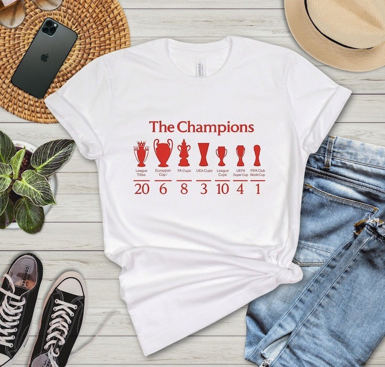 The Champions Liverpool Soccer Fans Round Neck Short Sleeve Men's T-shirt