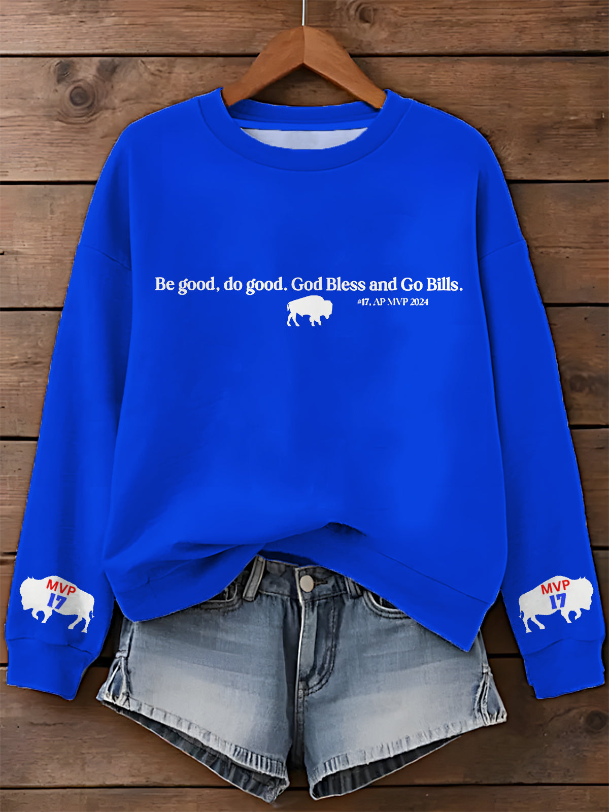 Buffalo Football Josh Allen MVP Printed Long Sleeve Casual Top