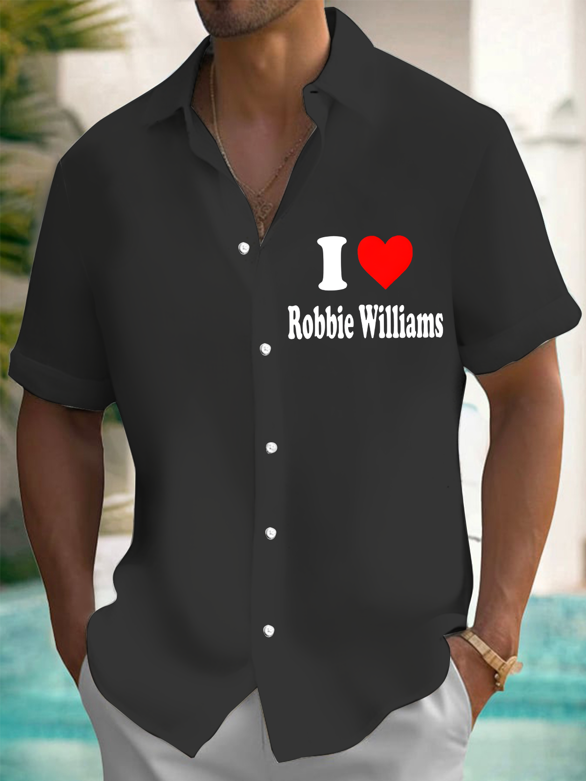 I Love Robbie Williams メンズ 半袖シャツ