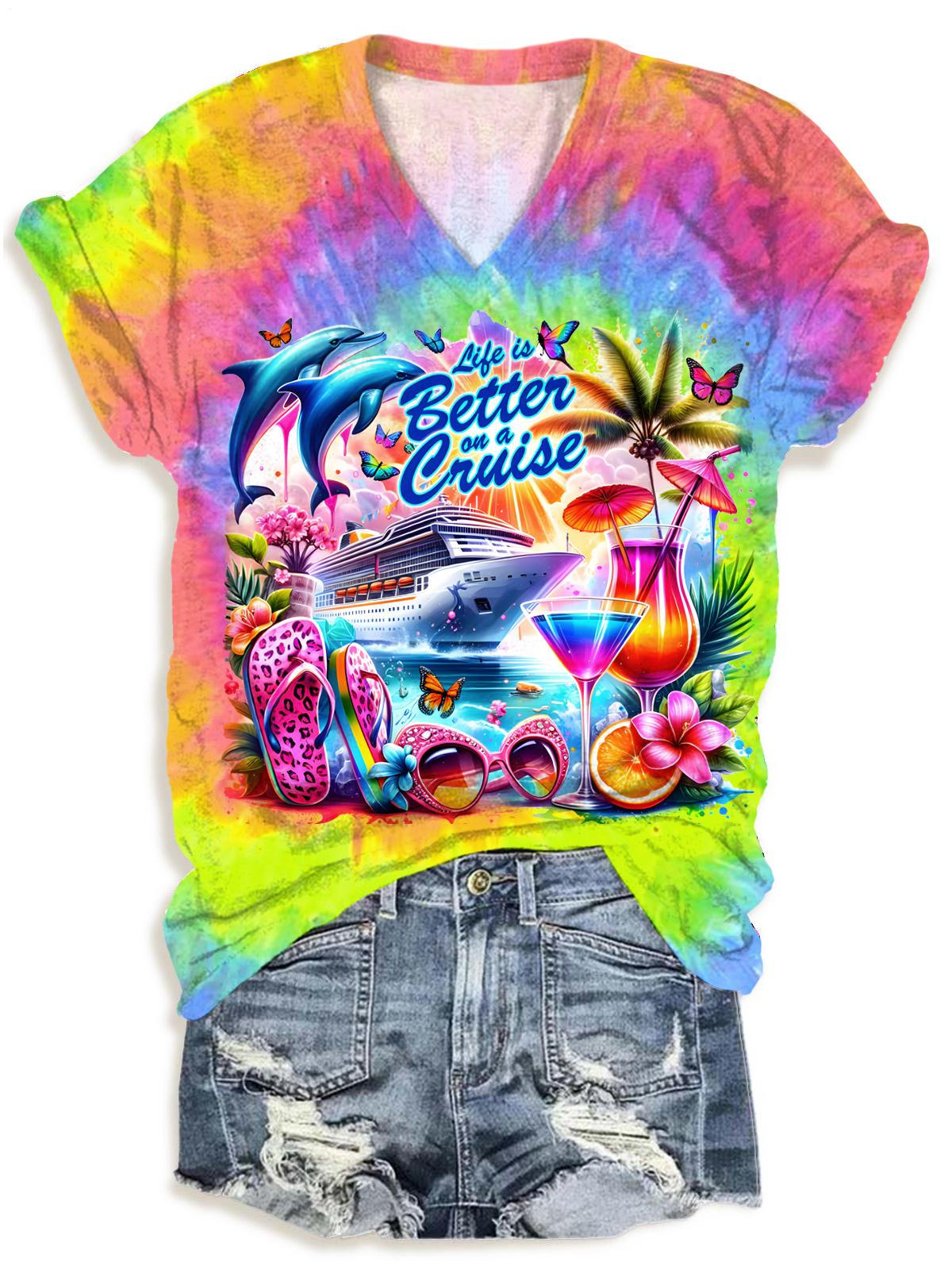 Life Is Better On A Cruise V-Neck T-Shirt