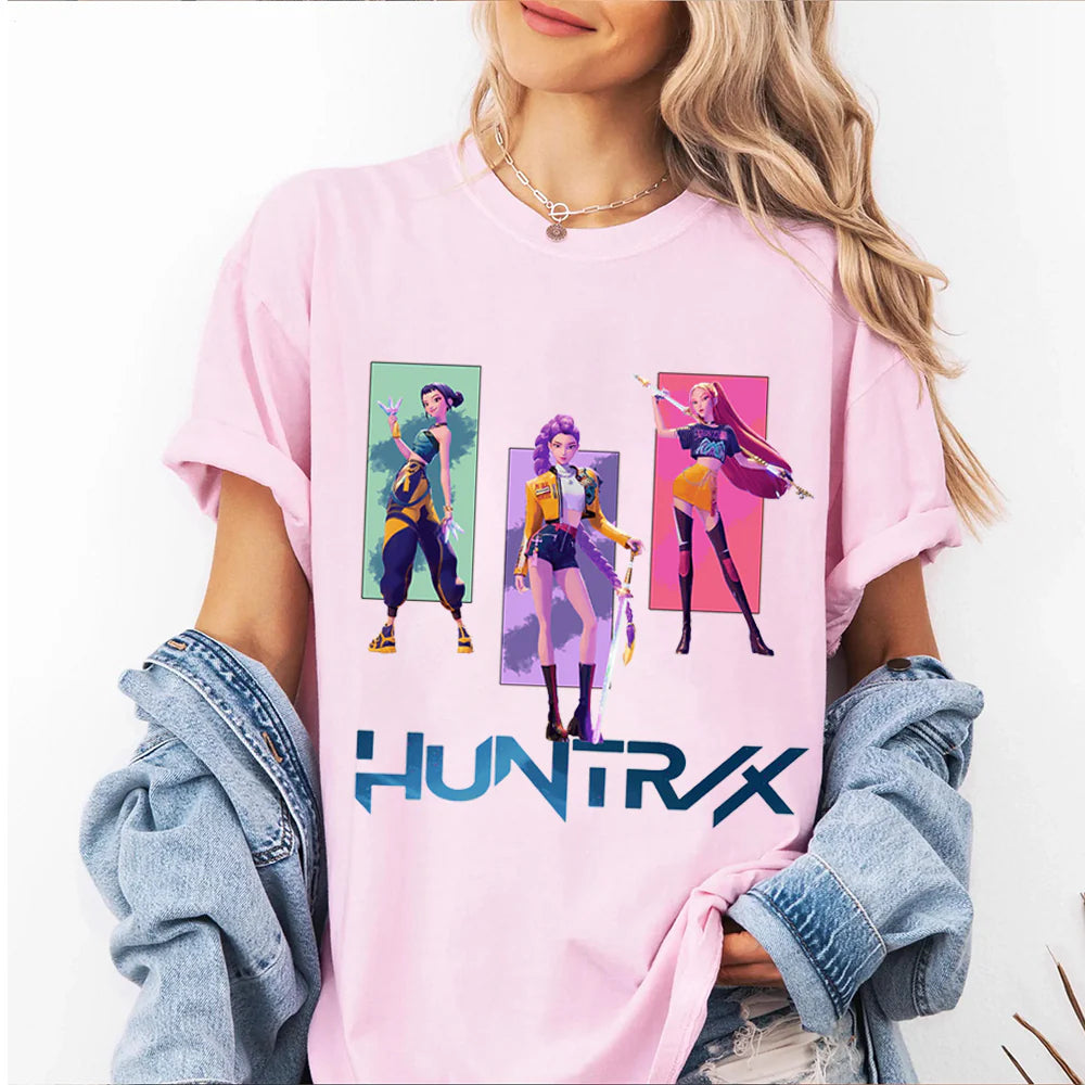Huntrix Kpop Demo Movie Vintage Print Retro T-shirt