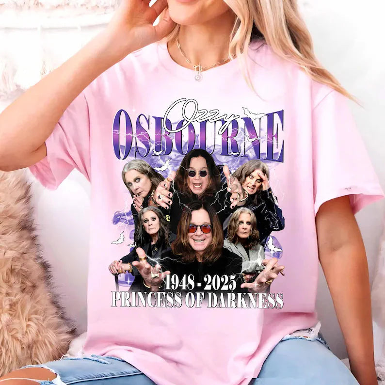 プリンス・オブ・ダークネス RIP オジー・オズボーン プリント クルーネック Tシャツ