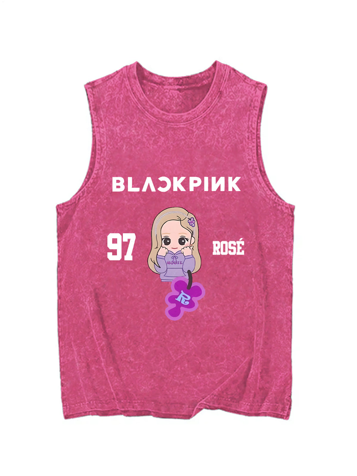 빈티지 블랙핑크 멤버 프린트 빈티지 탱크탑