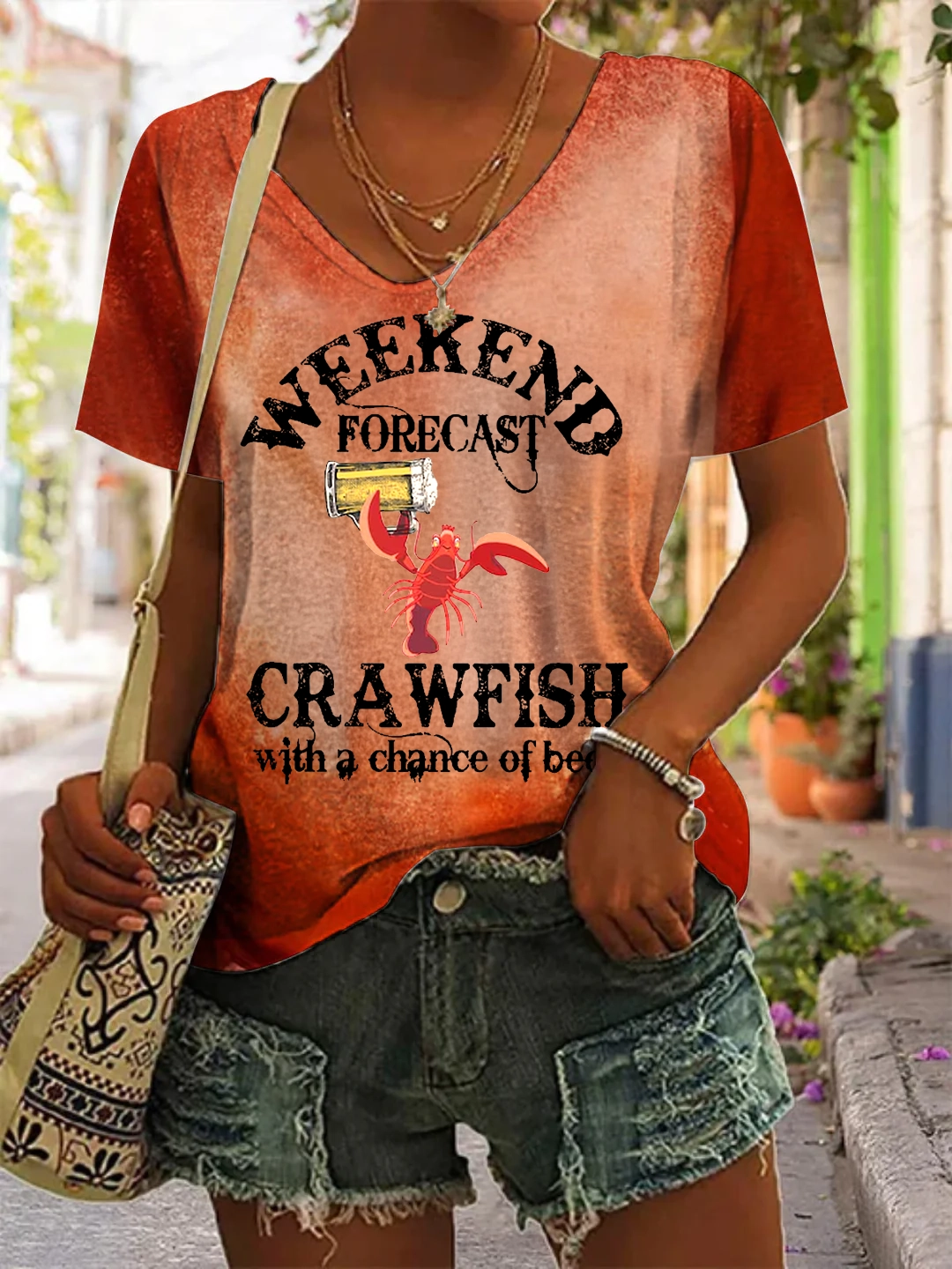 ザリガニシーズン VネックTシャツ
