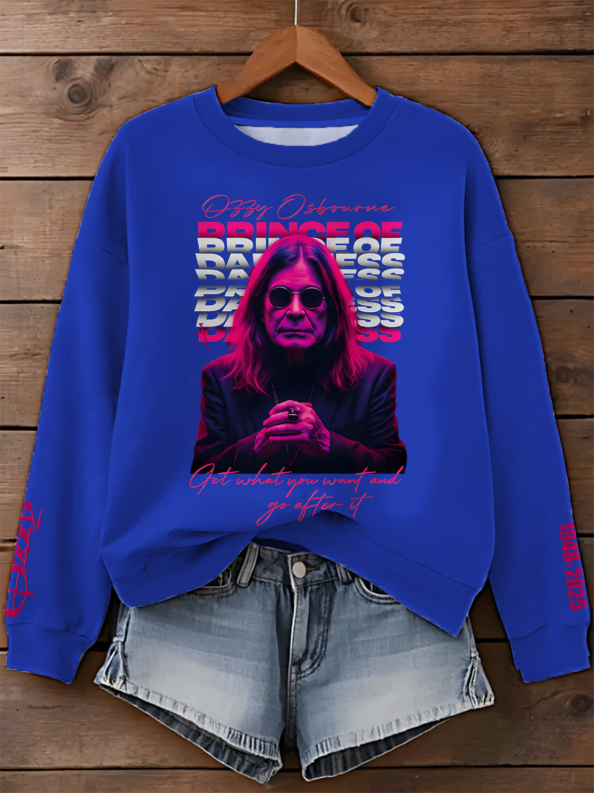 Ozzy Osbourne Printed Long Sleeve Casual Top