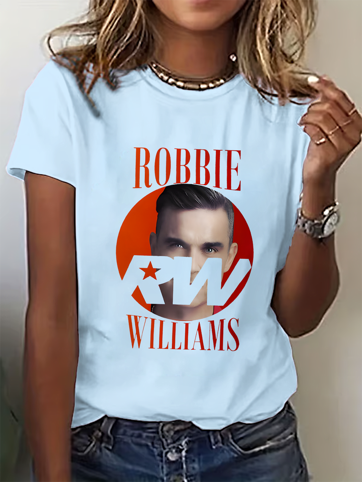 ロビー・ウィリアムズ 2025 ツアー クルーネック Tシャツ