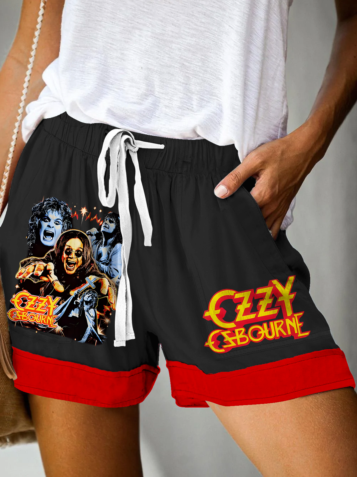 Ozzy Osbourne Print Casual Shorts