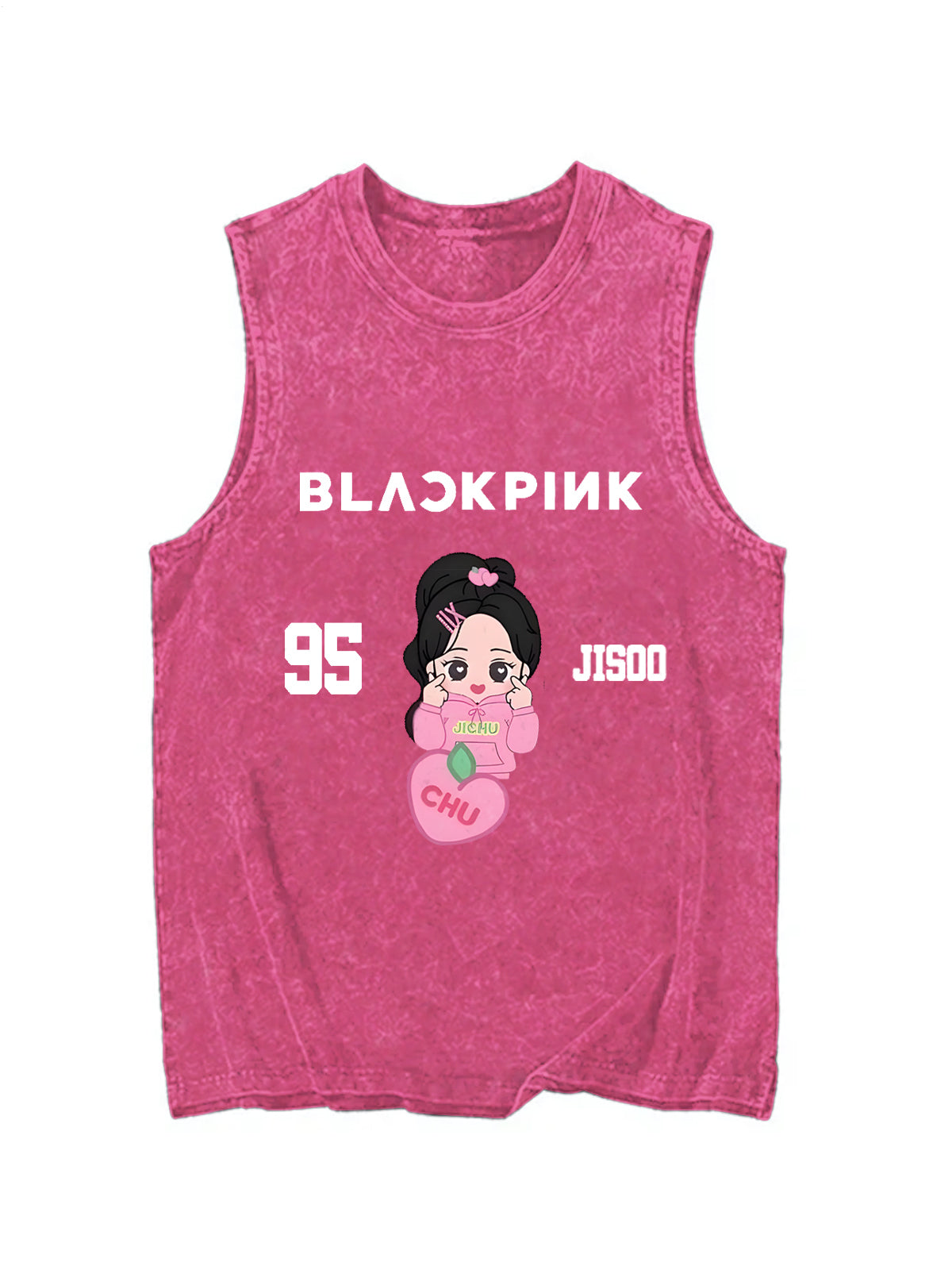 빈티지 블랙핑크 멤버 프린트 빈티지 탱크탑