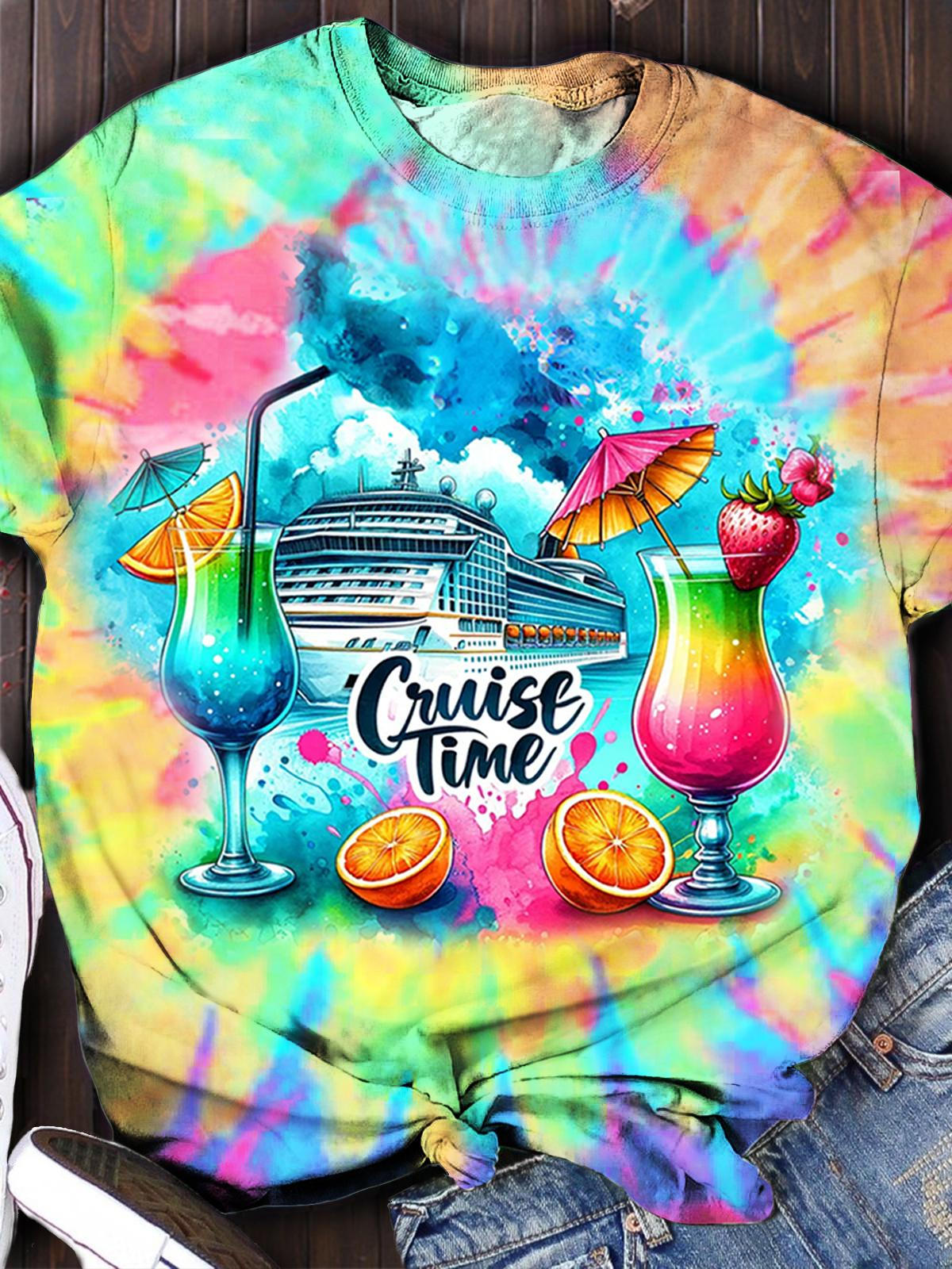 Haut imprimé tie-dye Cruise Time