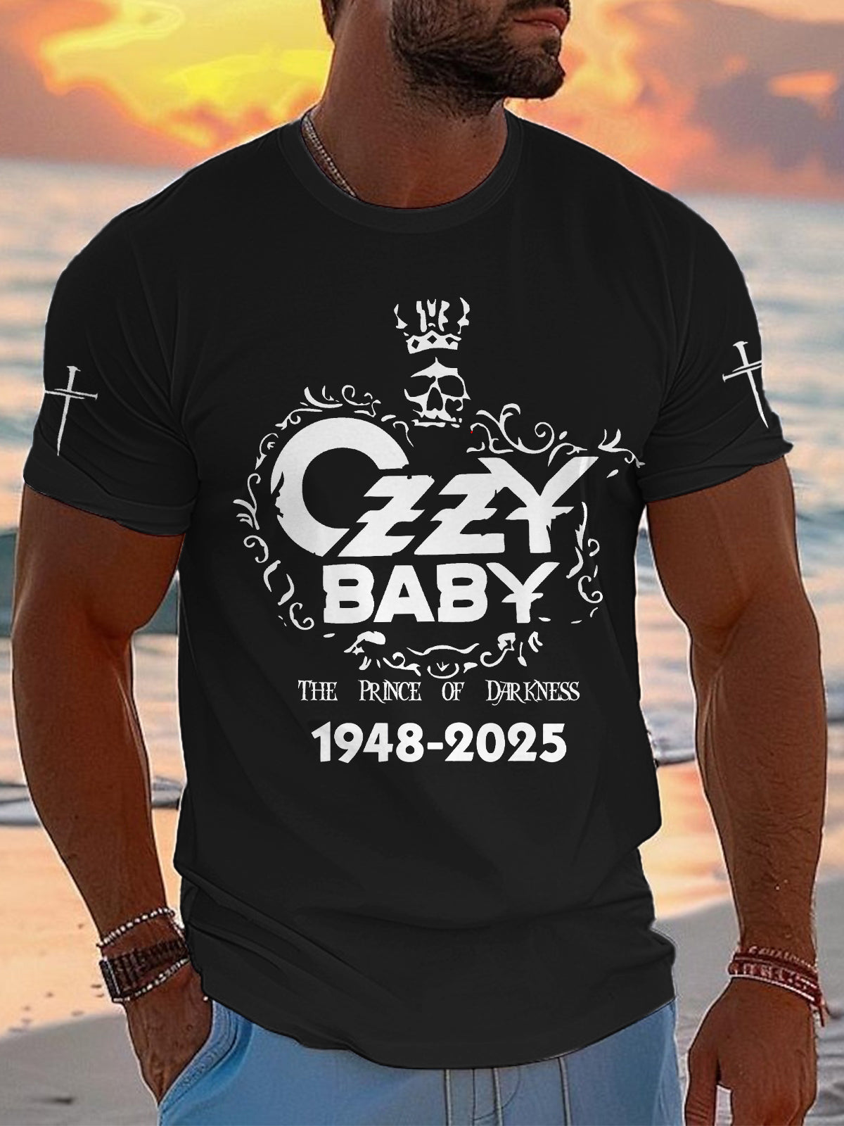 Ozzy Osbourne Round Neck Short Sleeve Men's T-shirt