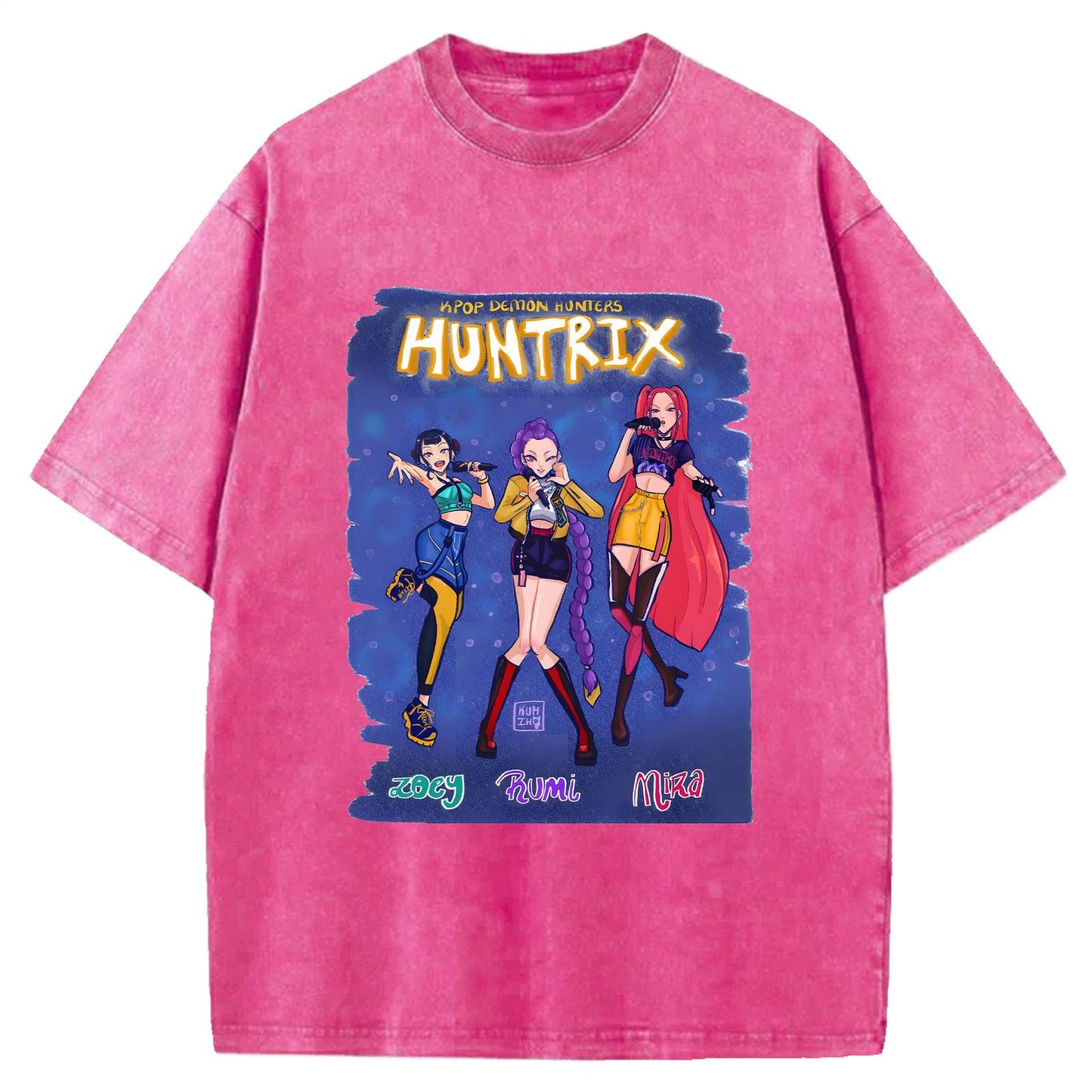 Demon Hunter Washed Cotton Crew Neck T-Shirt