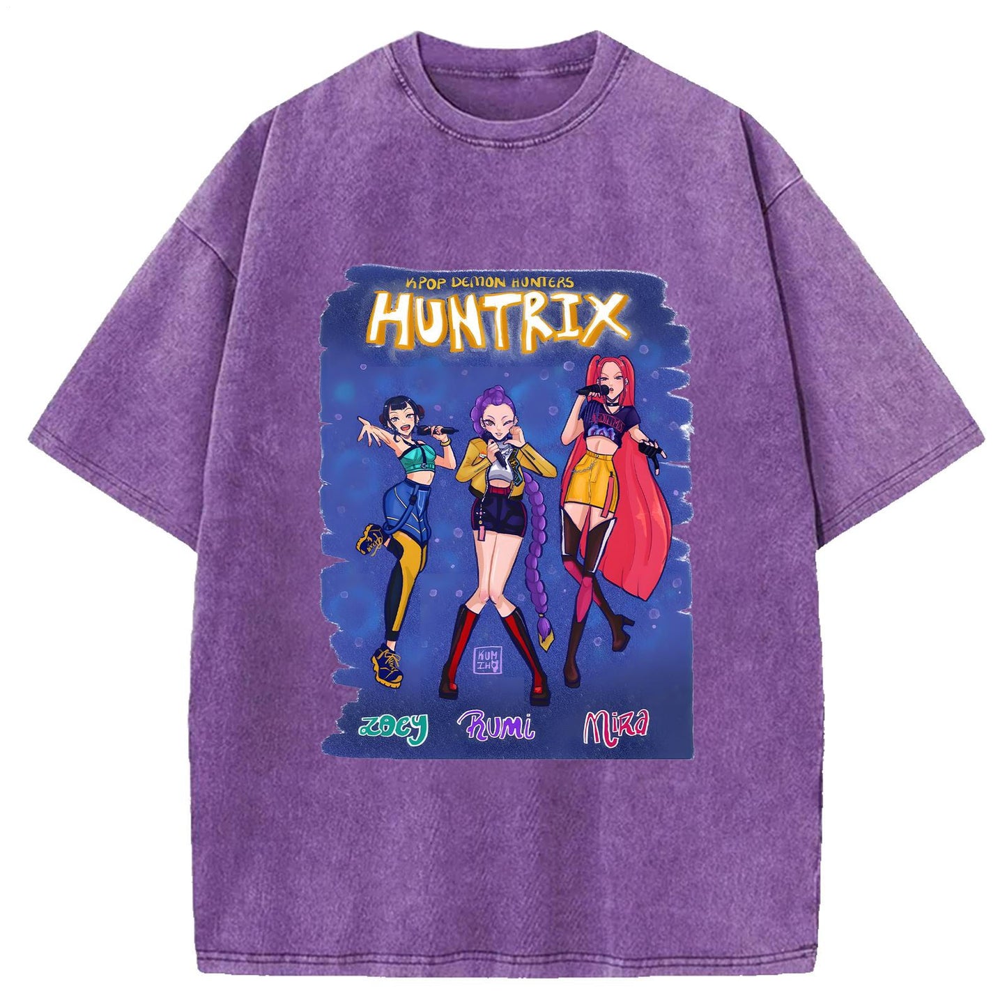Demon Hunter Washed Cotton Crew Neck T-Shirt