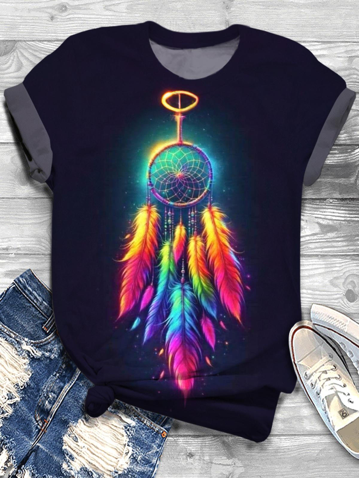 Hippie Dream Catcher Crew Neck T-shirt