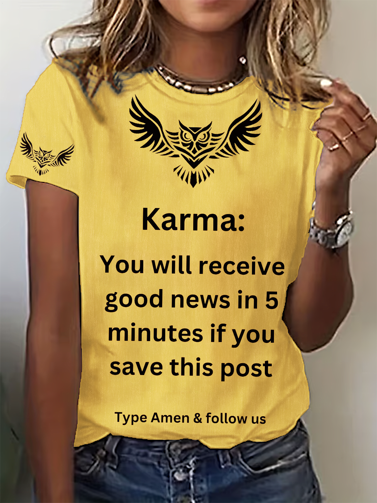 You Will Receive Good New Crew Neck T-shirt