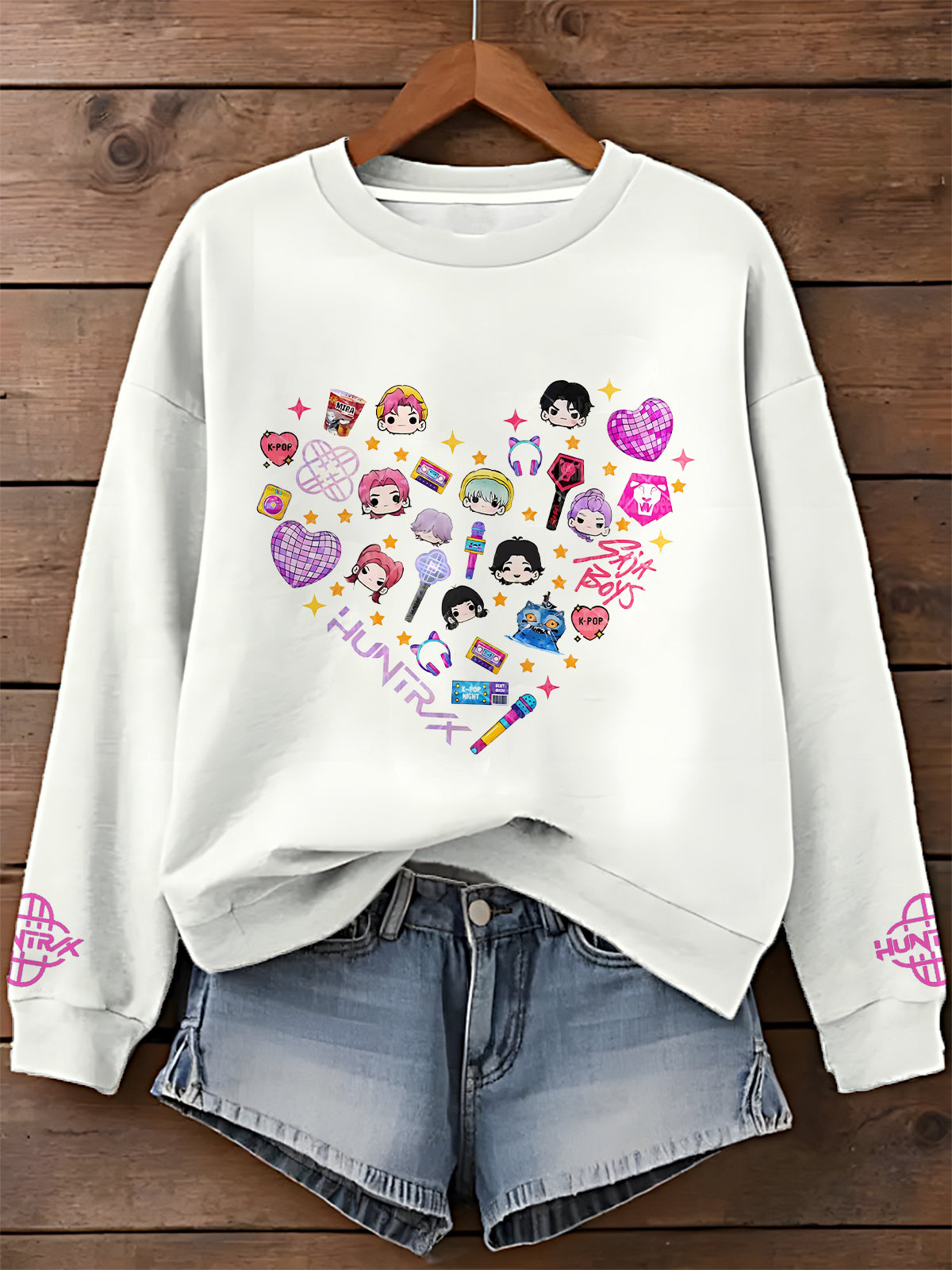 Demon Hunters Printed Long Sleeve Casual Top