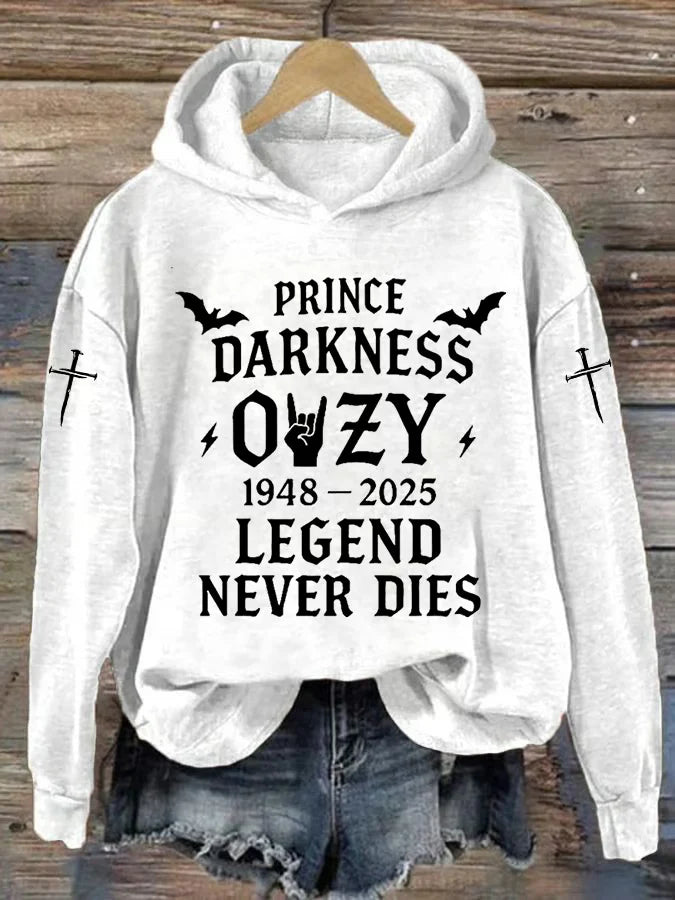 Women's Rock Legend Memorial LEGEND NEVER DIES Print Sweatshirt