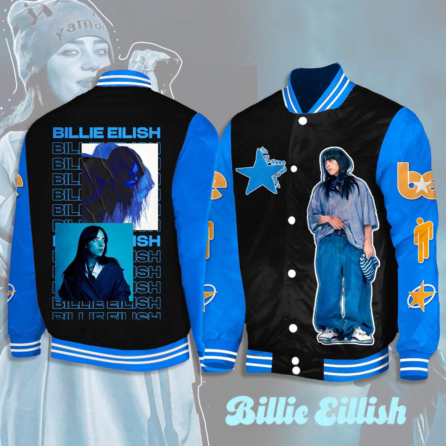 Billie Eilish Hit Me Hard And Soft Tour Shoulder Baseball Jersey