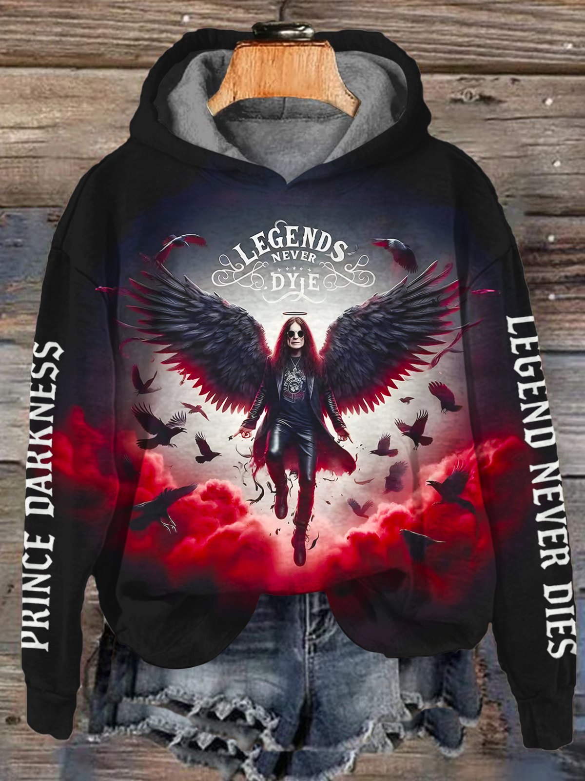 Legends Never Die Long Sleeve Printed Hoodie