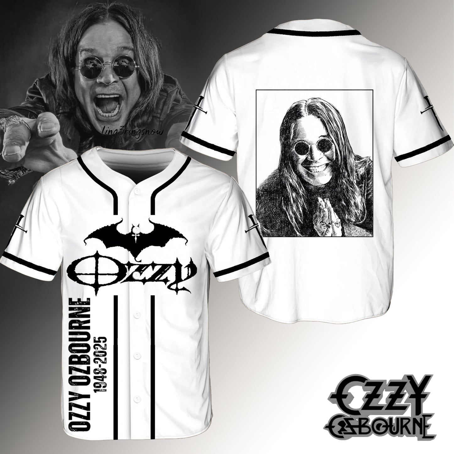 Ozzy Osbourne Baseball Jersey