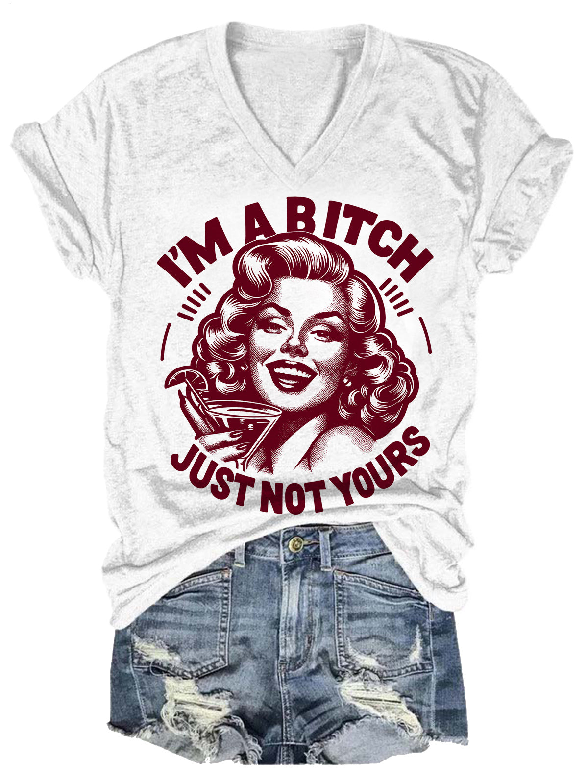 T-shirt décontracté imprimé « Je suis une garce, mais pas la tienne » pour fille sexy