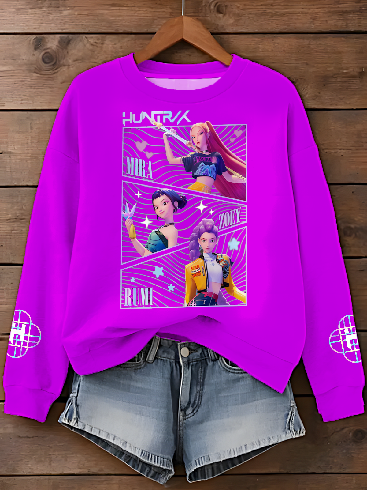 Kpop Demon Hunters Printed Long Sleeve Casual Top