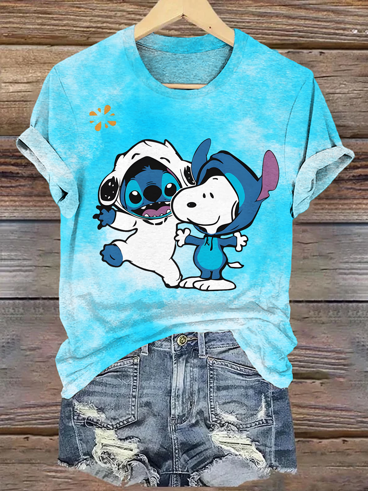 Fun Vacation Snoopy Friends Trip Crew Neck T-shirt