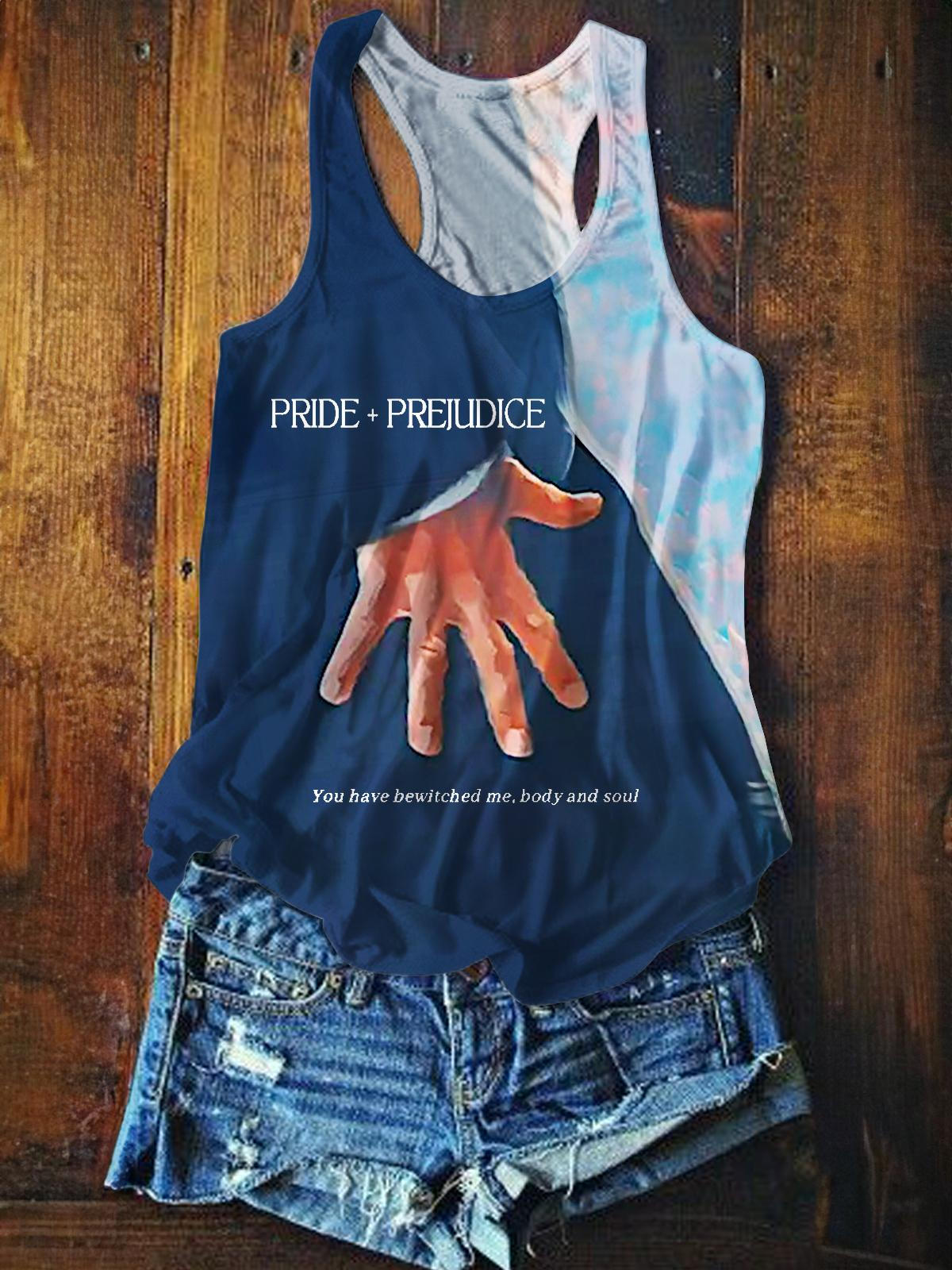 Pride And Prejudice Printed Casual Tank Top
