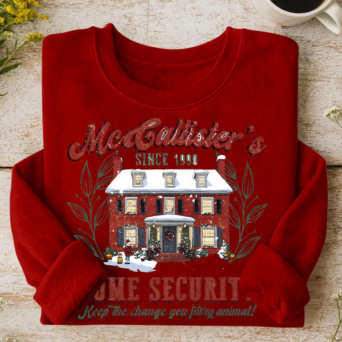 Christmas Holiday Movies Friends Printed Long Sleeve Casual Top