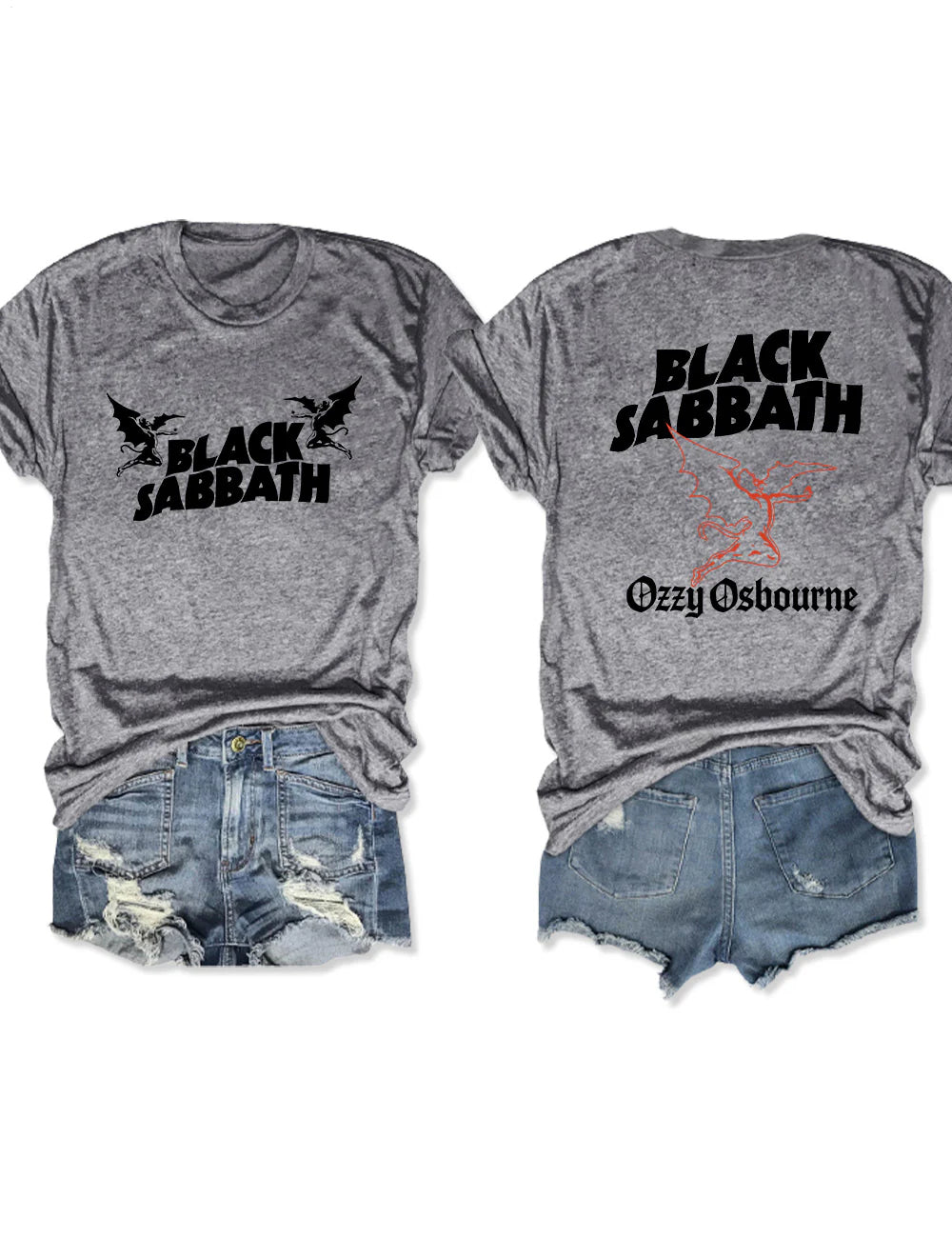 ブラック・サバス プリント クルーネック Tシャツ