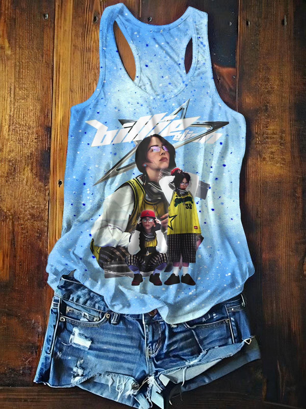 Billie Eilish Hit Me Hard And Soft Tour Printed Casual Tank Top