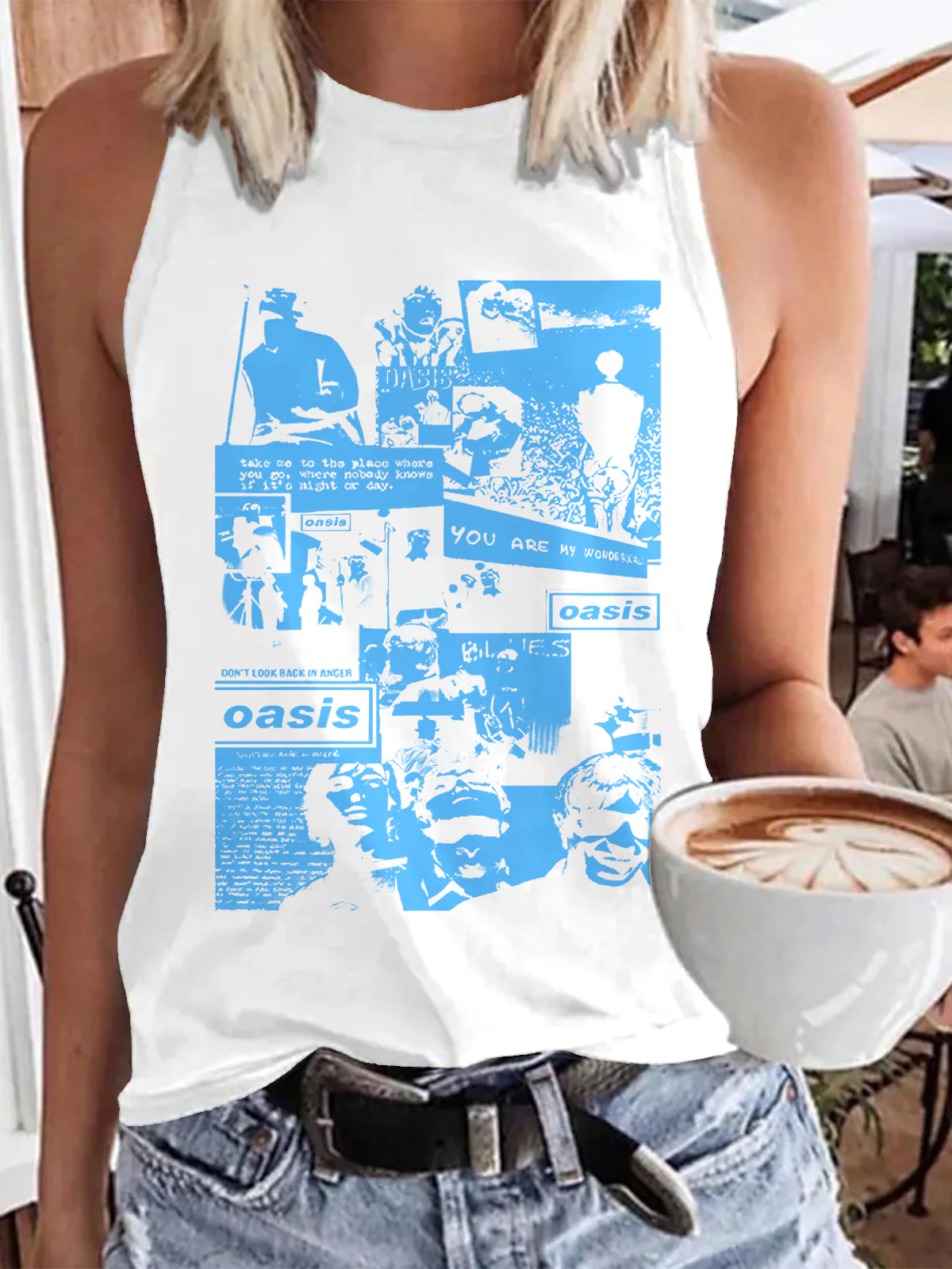 Oasis 2025 Tour Print Casual Sleeveless Top