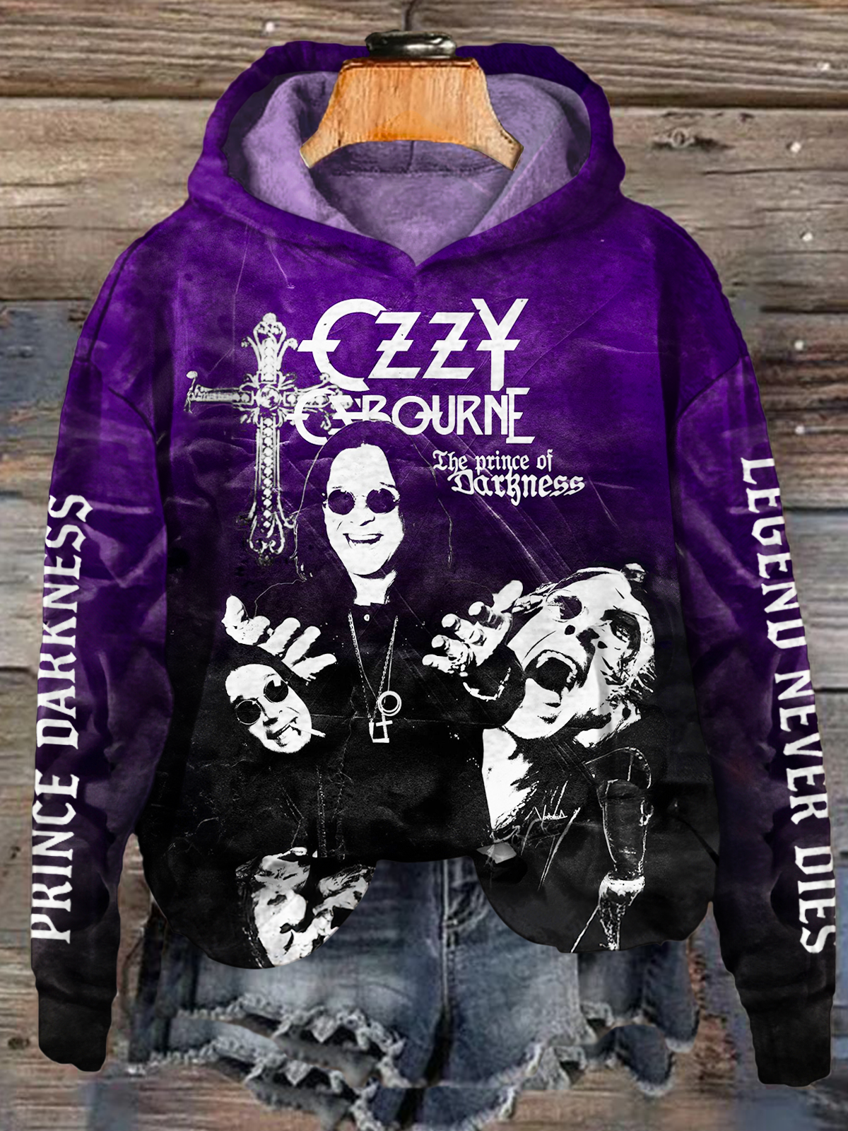Rock Ozzy Band Long Sleeve Printed Hoodie