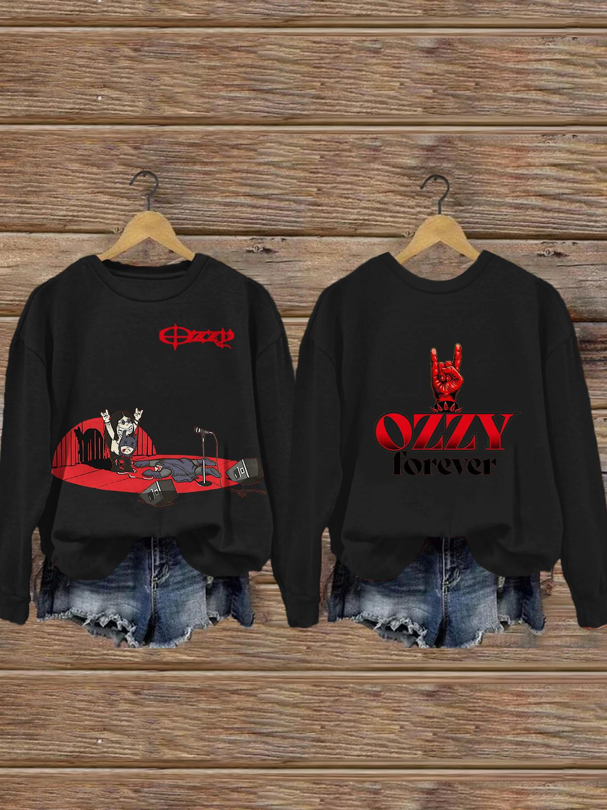 Ozzy Osbourne Long Sleeve Printed Hoodie