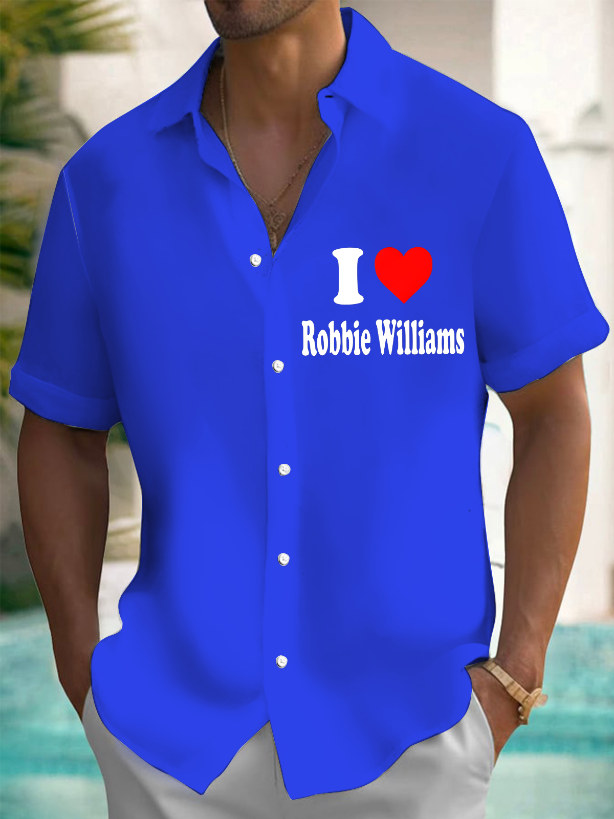 I Love Robbie Williams メンズ 半袖シャツ