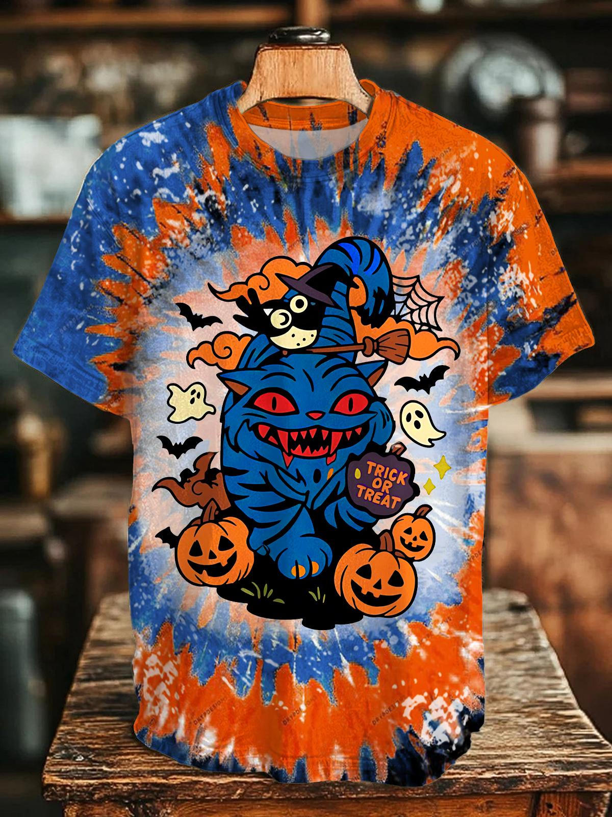 Devil Hunter Halloween Tie dye Crew Neck T-shirt
