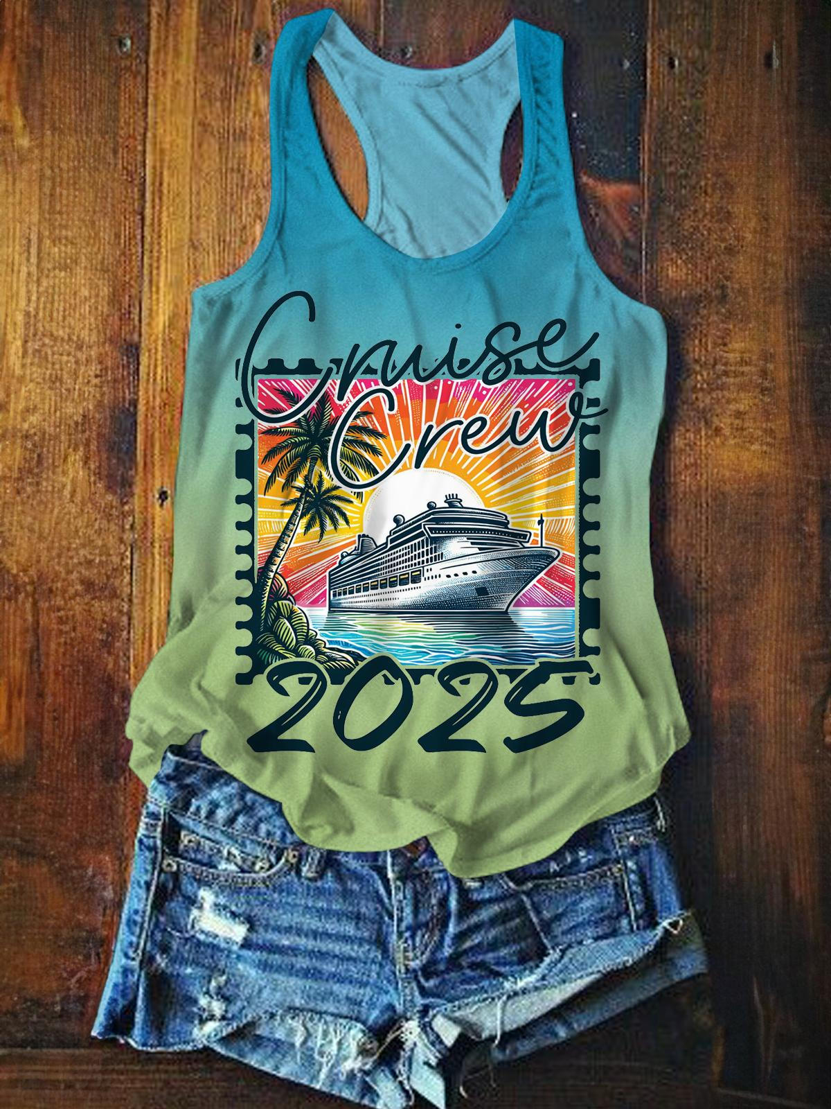 Family Cruise 2025 Printed Casual Tank Top