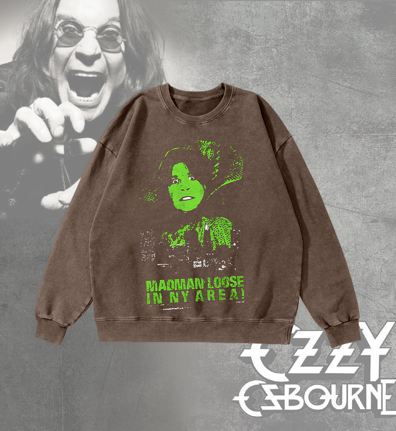 Ozzy Osbourne Round Neck Washed Sweatshirt