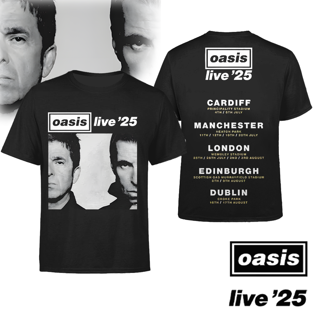 Oasis 2025 Tour Music Fan Crew Neck T-shirt