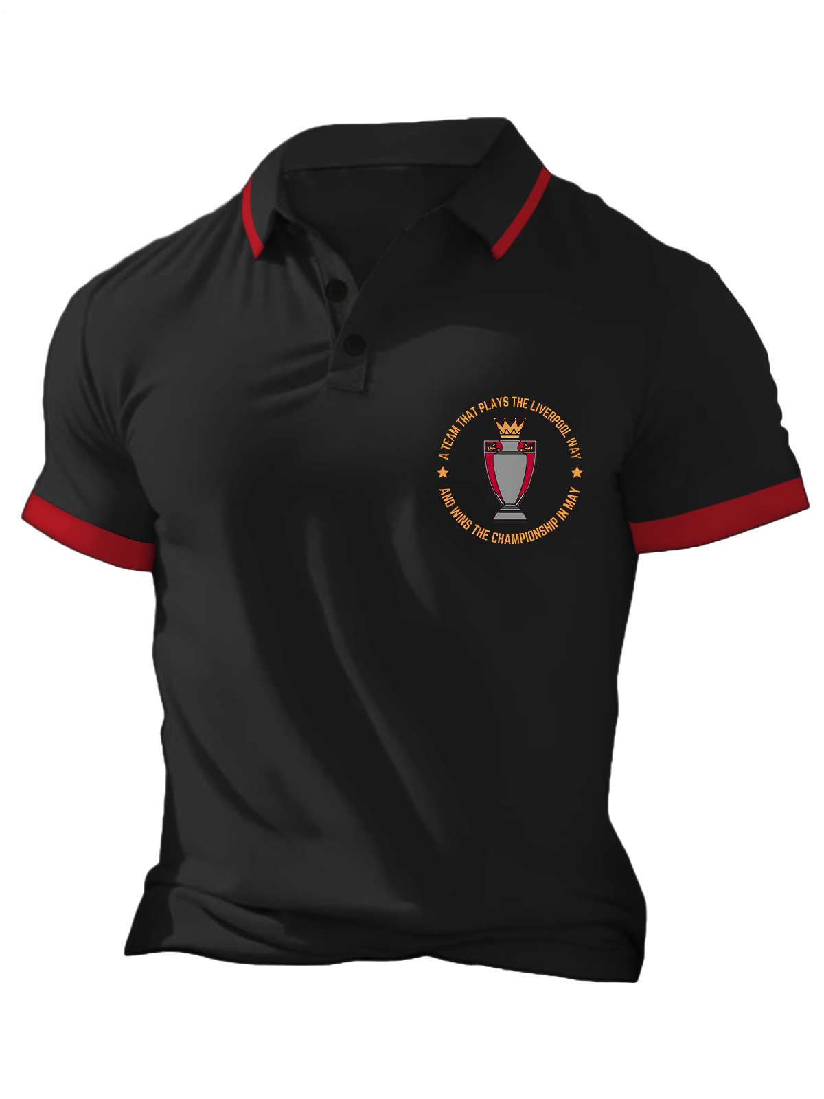 Vintage Liverpool Champions 2025 Men's Short Sleeve Button Polo Shirt