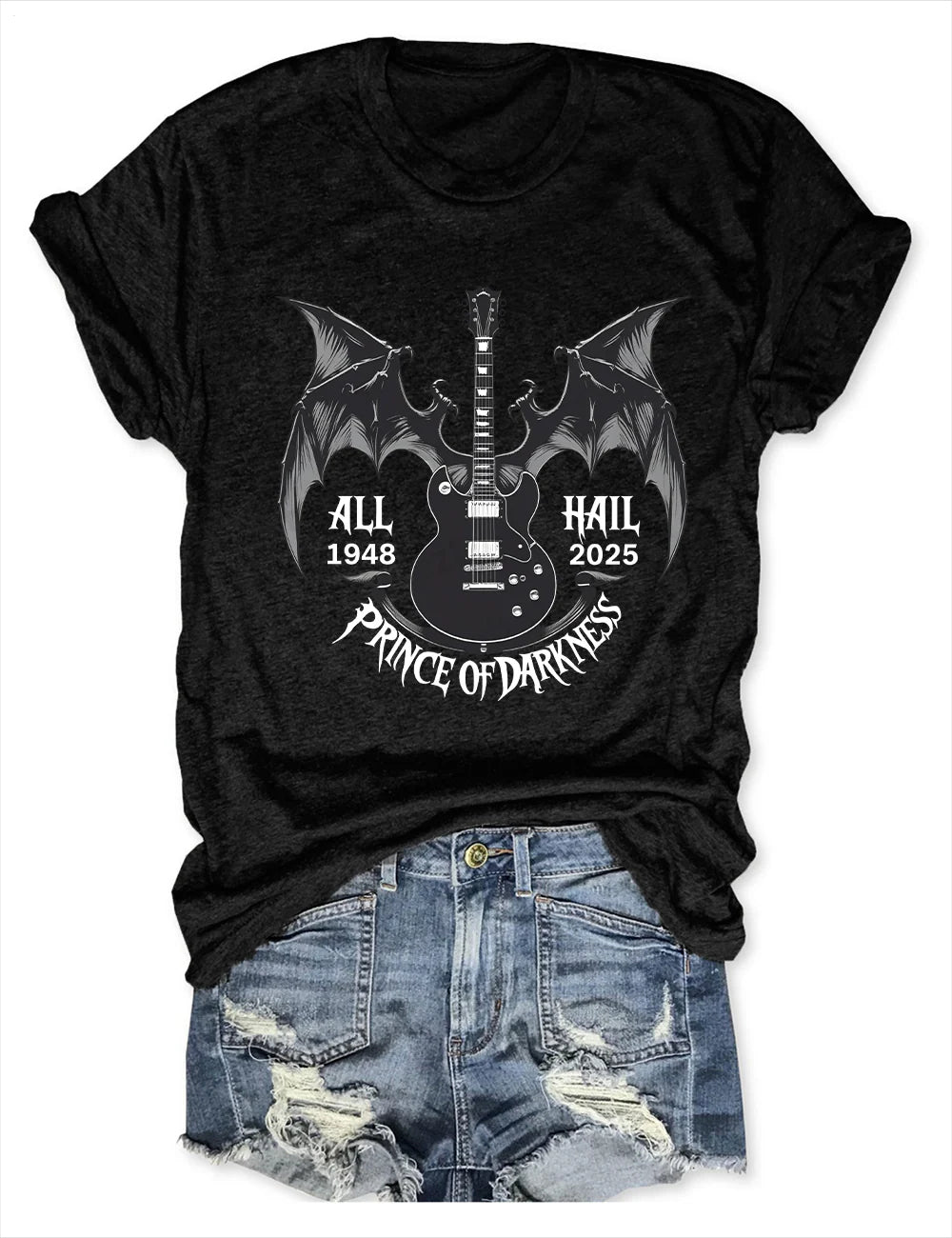 All Hail Prince of Darkness 1948-2025 Crew Neck T-shirt