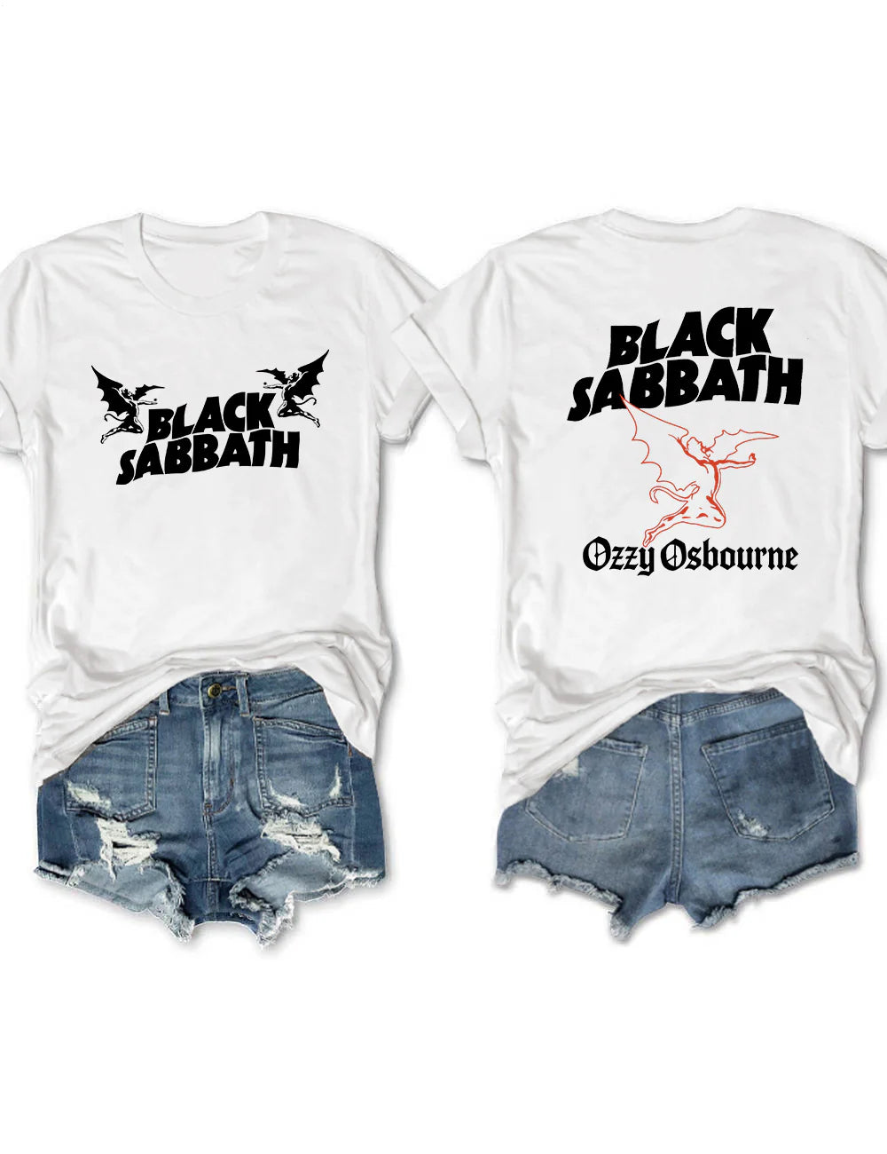 ブラック・サバス プリント クルーネック Tシャツ