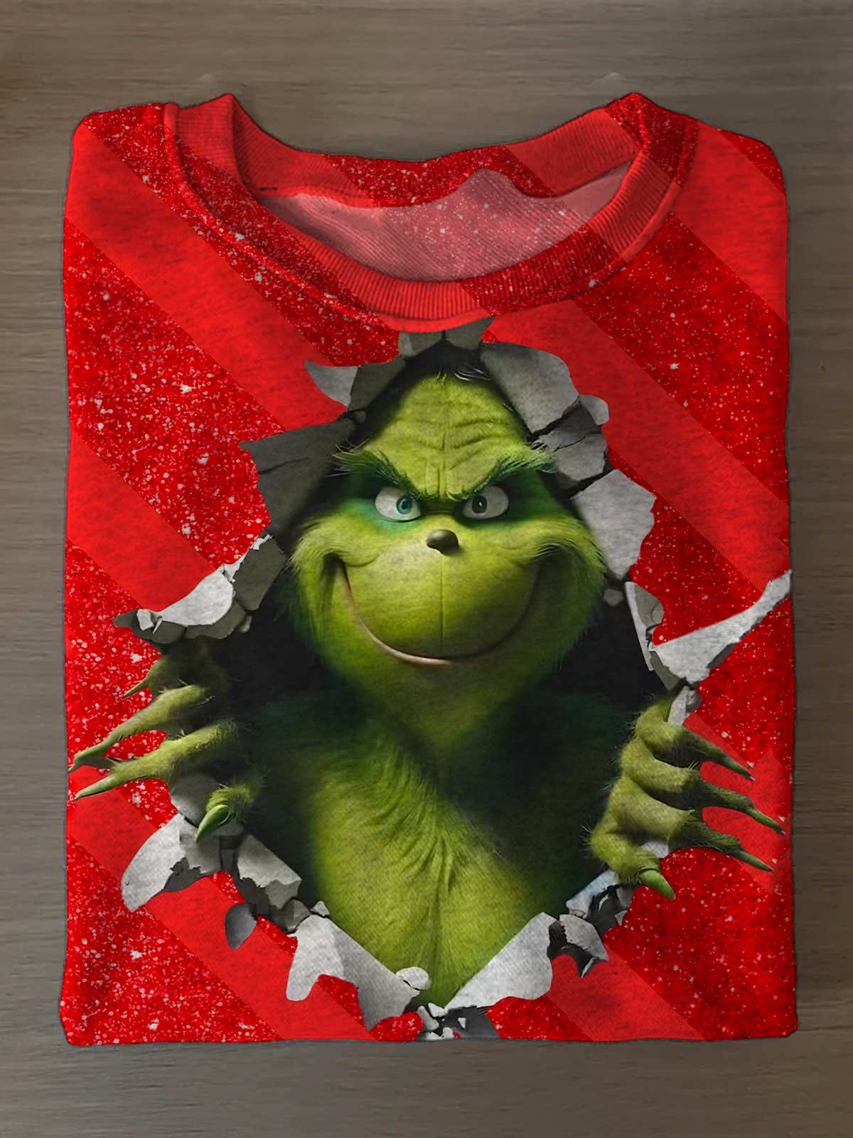 Cute Christmas Monster Printed Long Sleeve Casual Top