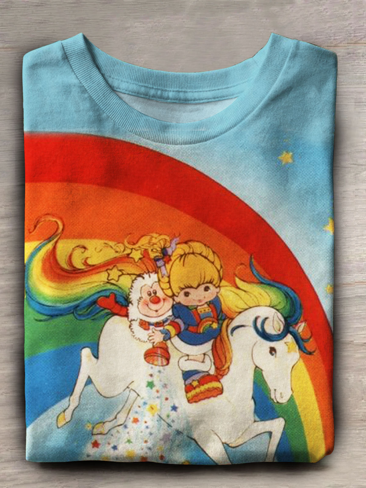 Rainbow Bright Vintage Print Crew Neck T-shirt