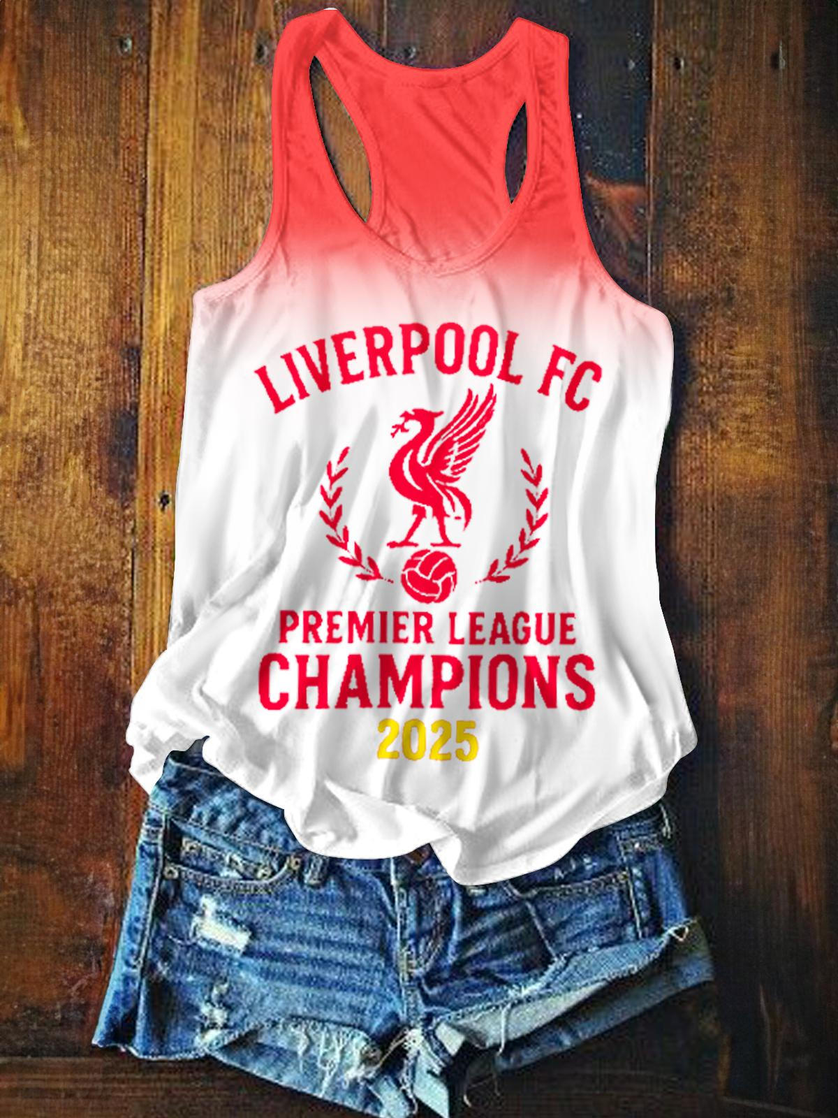 리버풀 챔피언스 2025 프린트 캐주얼 탱크 탑