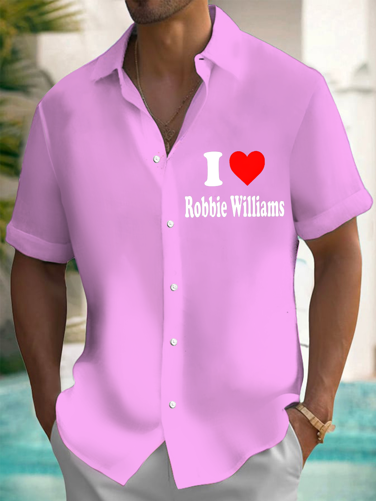 I Love Robbie Williams メンズ 半袖シャツ