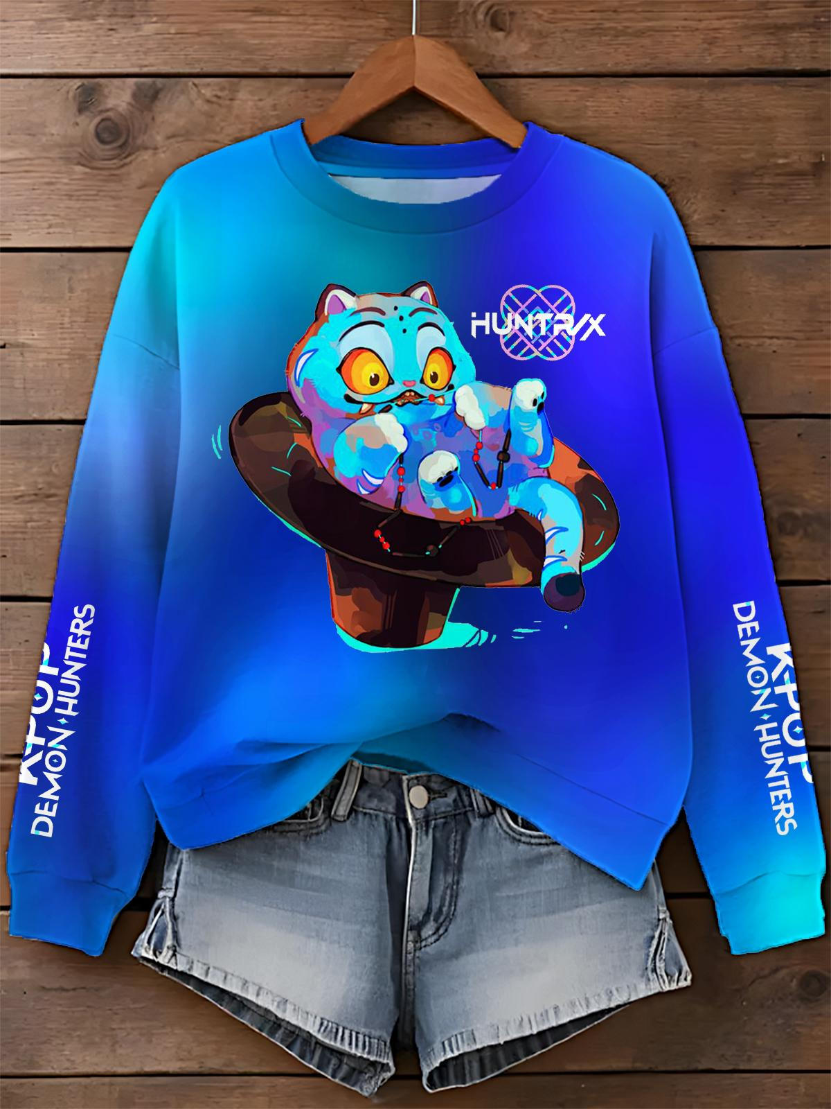 Demon Hunters Printed Long Sleeve Casual Top