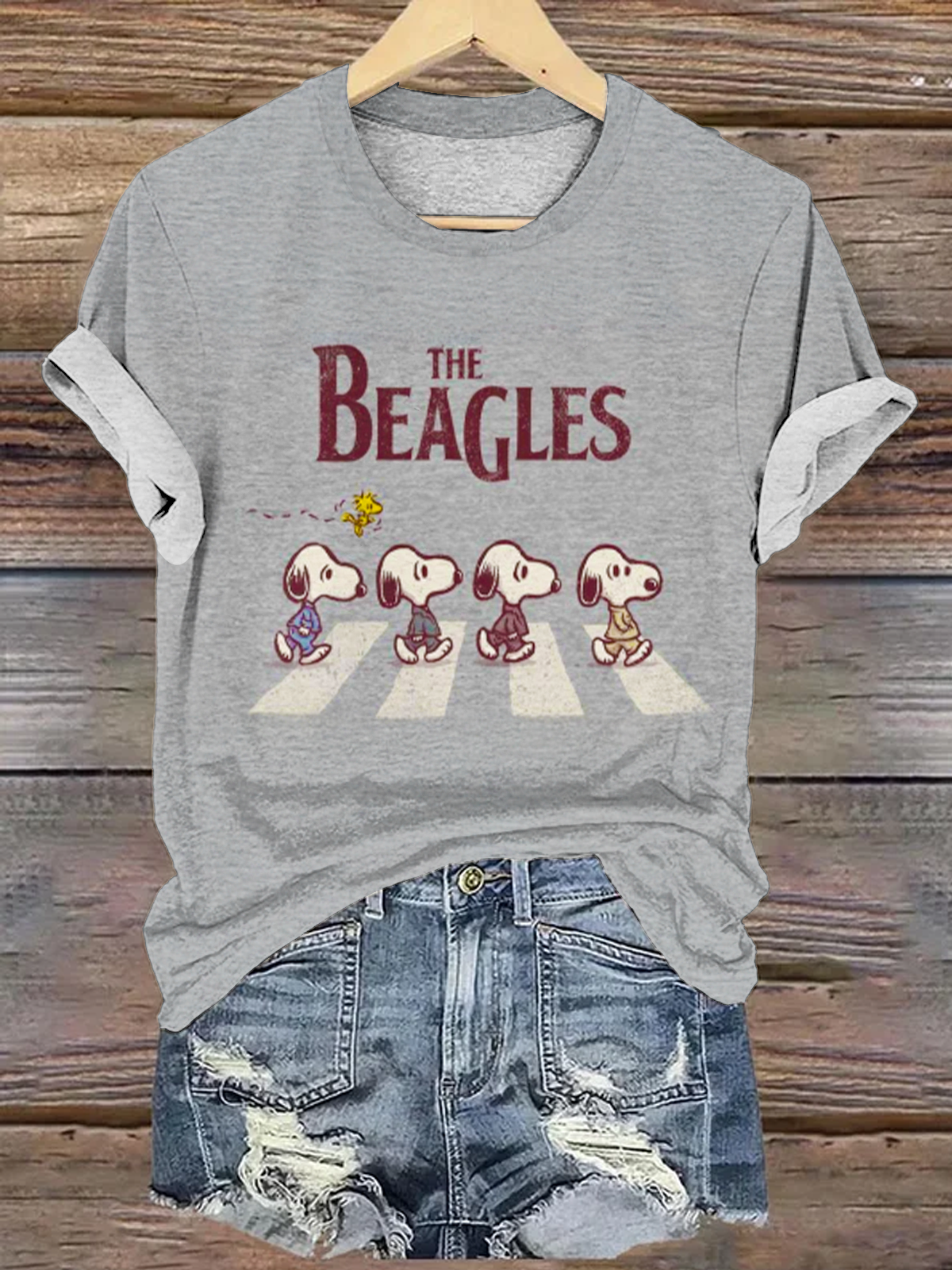 The Fun Holiday Snoopy Beagles Crew Neck T-shirt