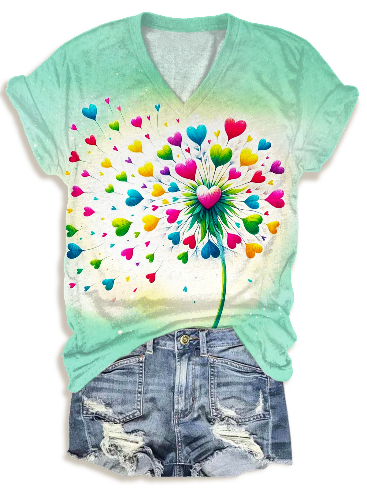 ウィスパー・オブ・ウィスダム タンポポの愛 VネックTシャツ