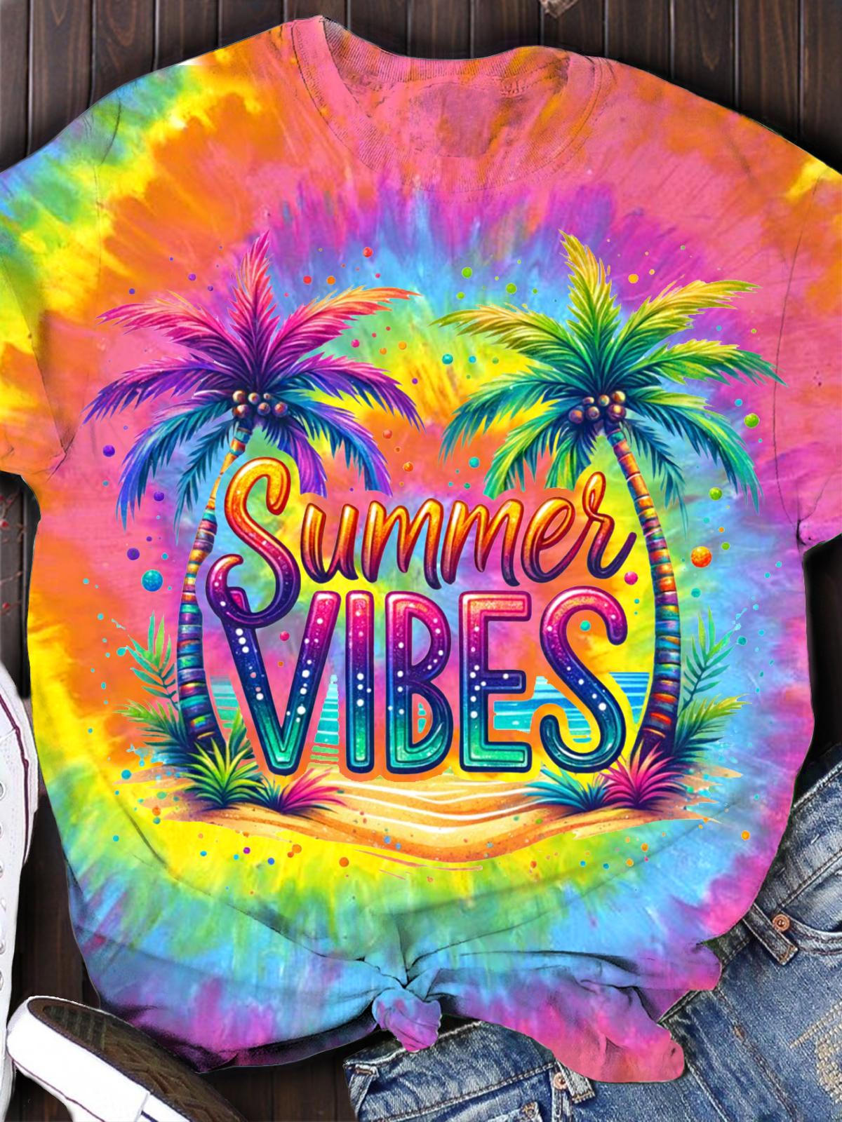 Summer Vibes 크루넥 티셔츠